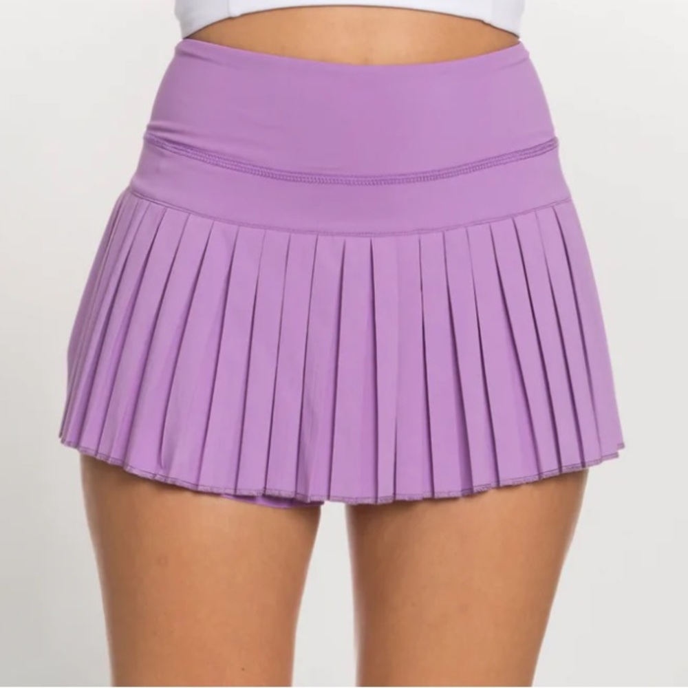 Mini pleated skirt in lilac purple
